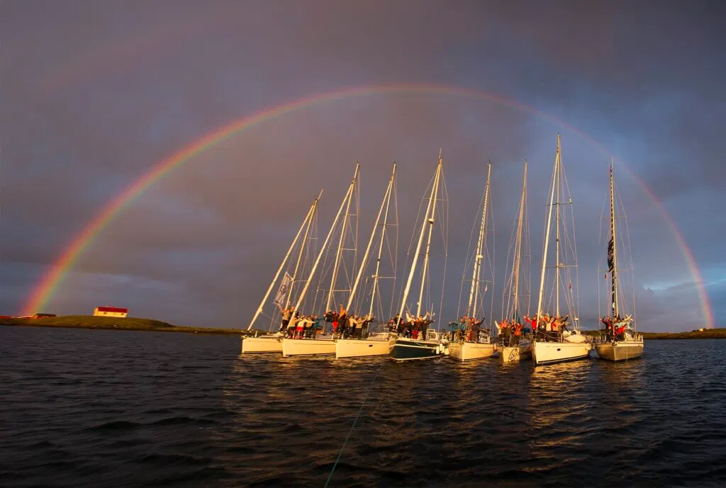 Rainbow over our fleet. Photo by Mats Grimsæth.