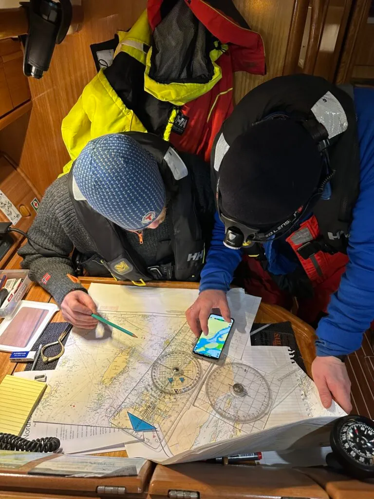 Navigation & charts are a large part of the program. Photo Anne Månum.