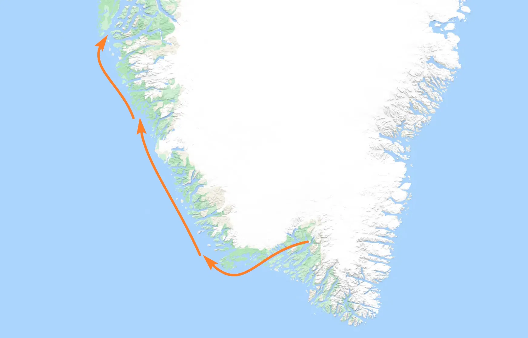 map greenland trip 2