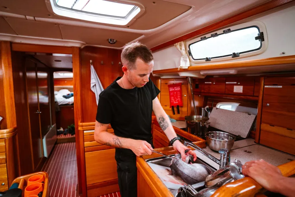 Preparing the fish! Photo Maria Sørlie