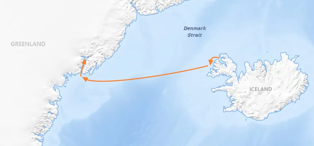 Iceland east greenland