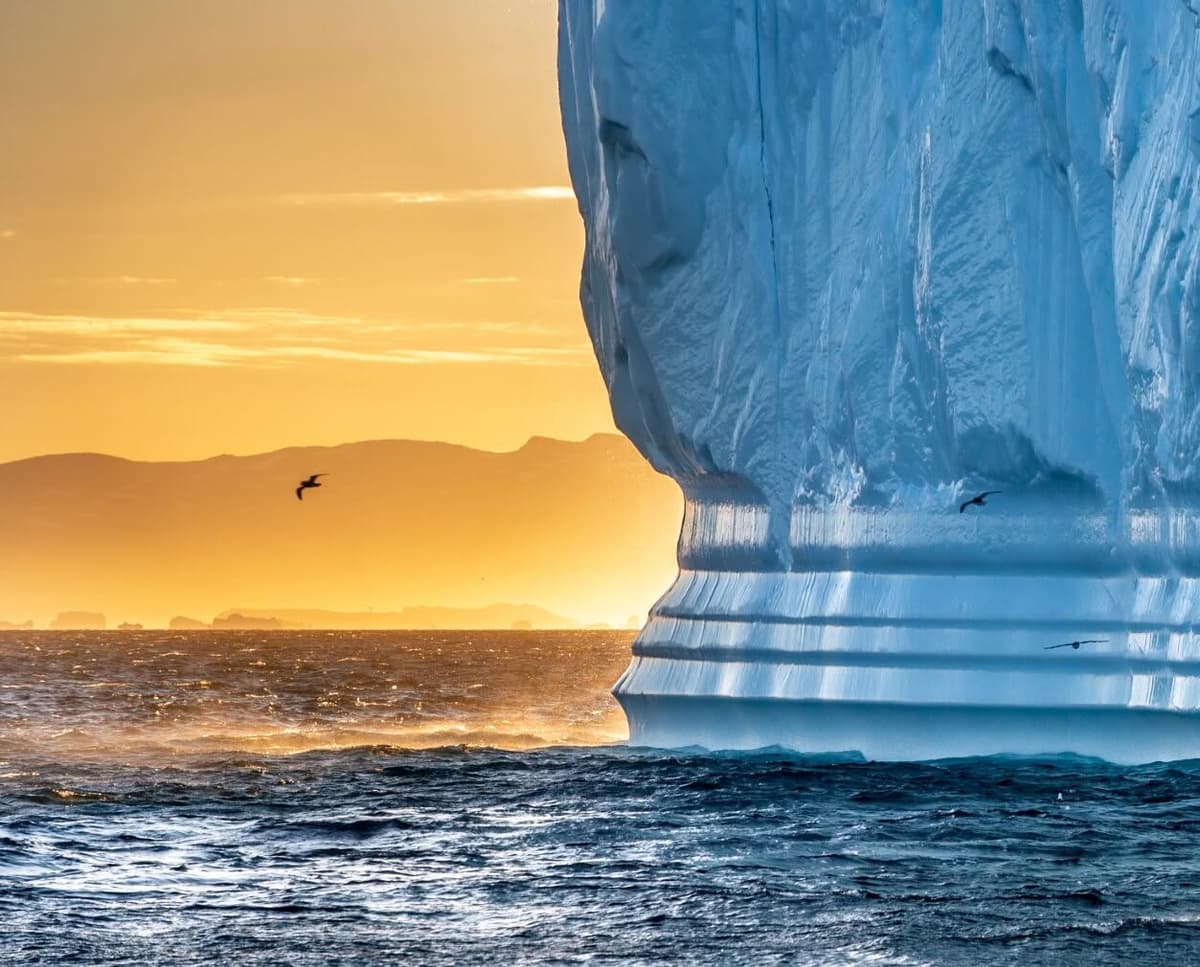 Iceberg,At,Sunset.,Nature,And,Landscapes,Of,Greenland.,Disko,Bay.